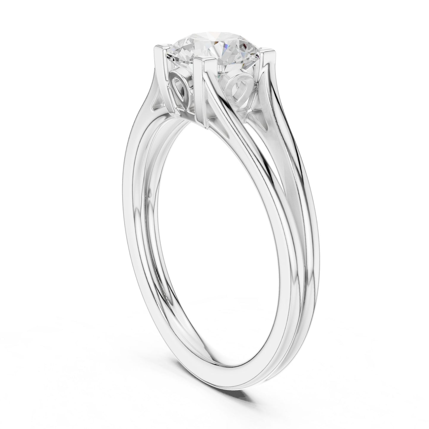 Round Lab Grown Diamond Solitaire Engagement Ring
