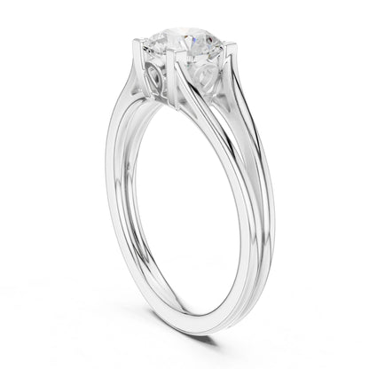 Round Lab Grown Diamond Solitaire Engagement Ring