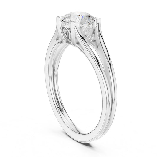 Round Lab Grown Diamond Solitaire Engagement Ring