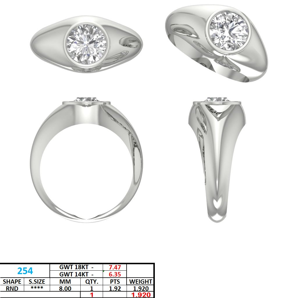 Men's Round Lab Grown Diamond Ring