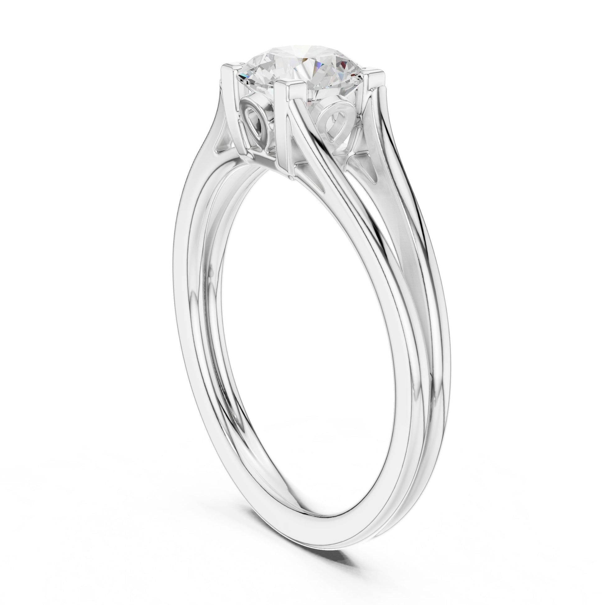 Round Lab Grown Diamond Solitaire Engagement Ring