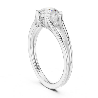 Round Lab Grown Diamond Solitaire Engagement Ring