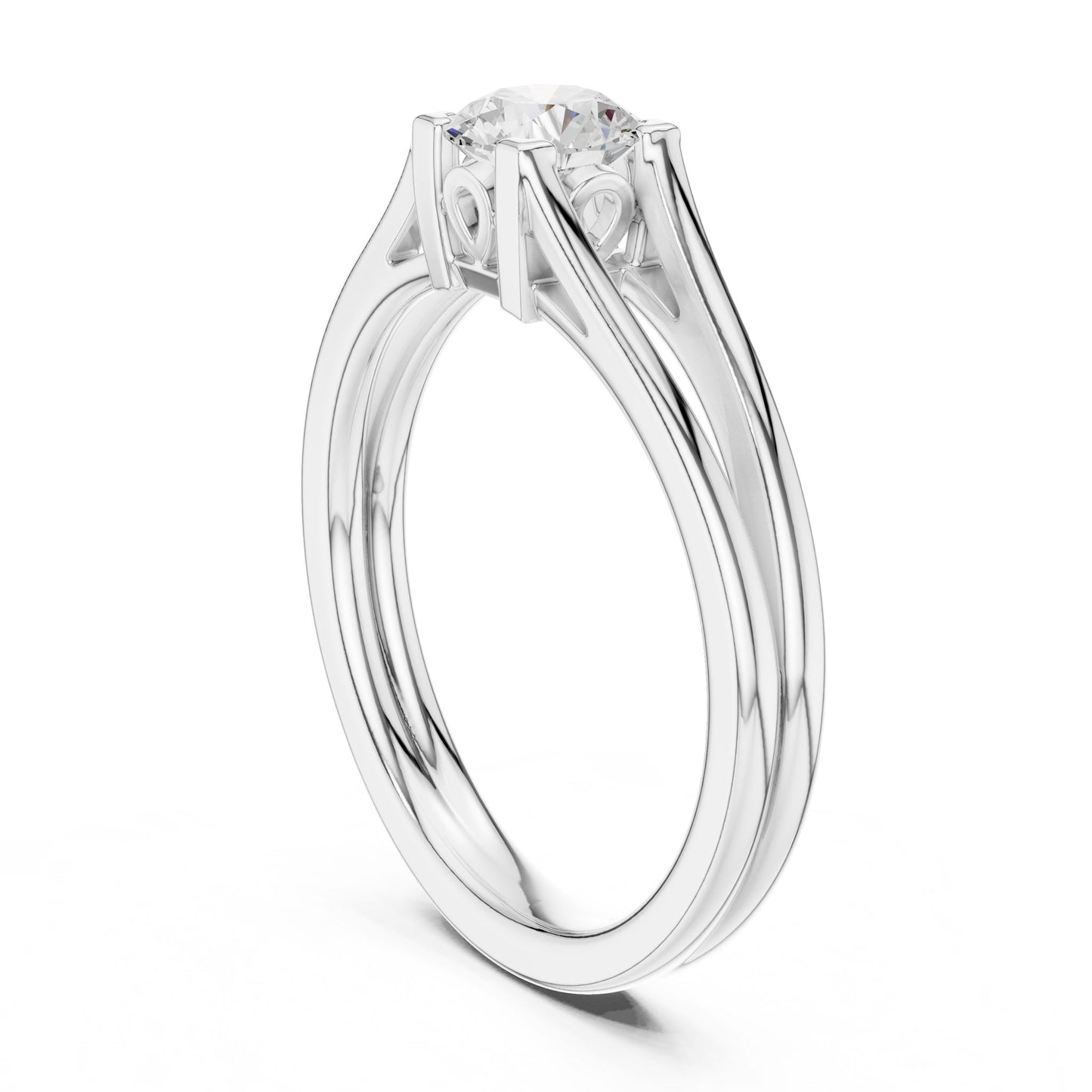 Round Lab Grown Diamond Solitaire Engagement Ring