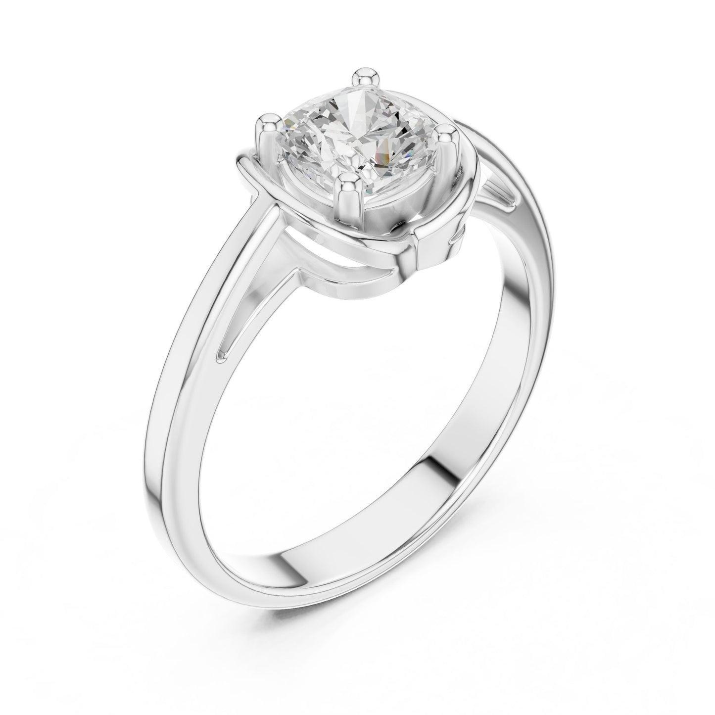 Round Lab Grown Diamond Solitaire Engagement Ring