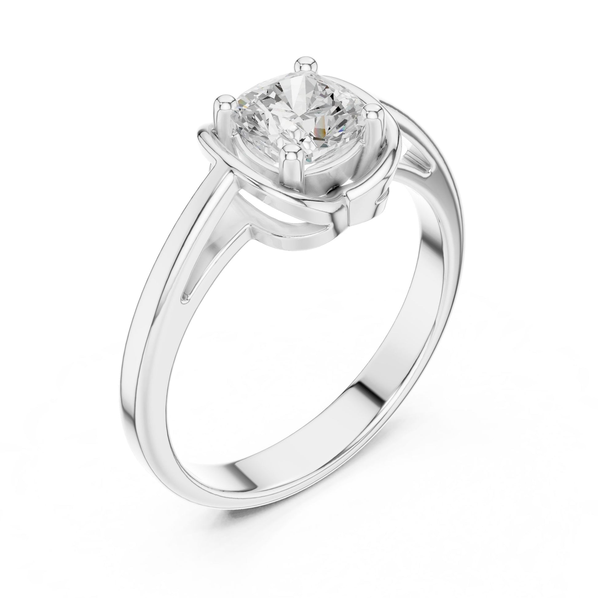 Round Lab Grown Diamond Solitaire Engagement Ring