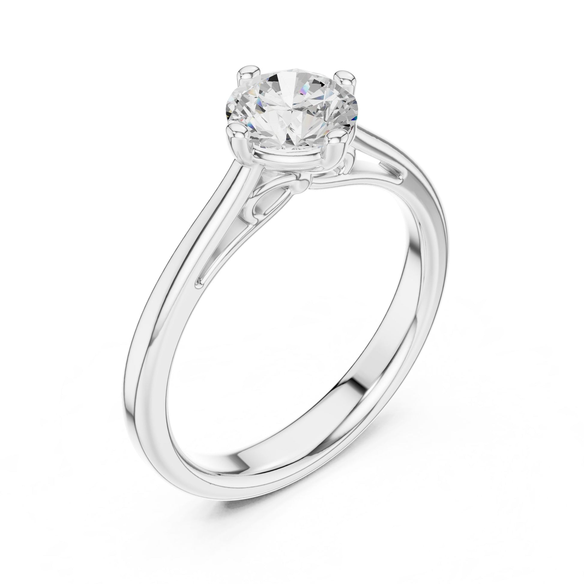 Round Lab Grown Diamond Solitaire Engagement Ring