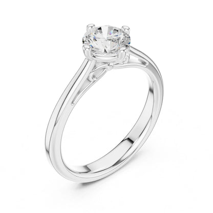 Round Lab Grown Diamond Solitaire Engagement Ring