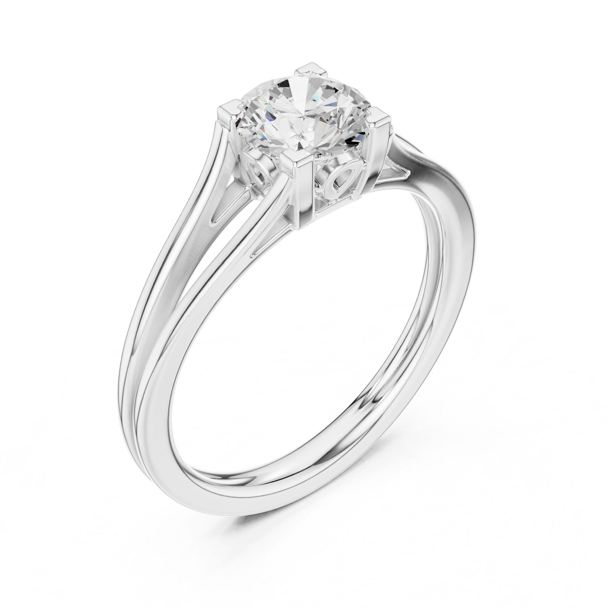 Round Lab Grown Diamond Solitaire Engagement Ring