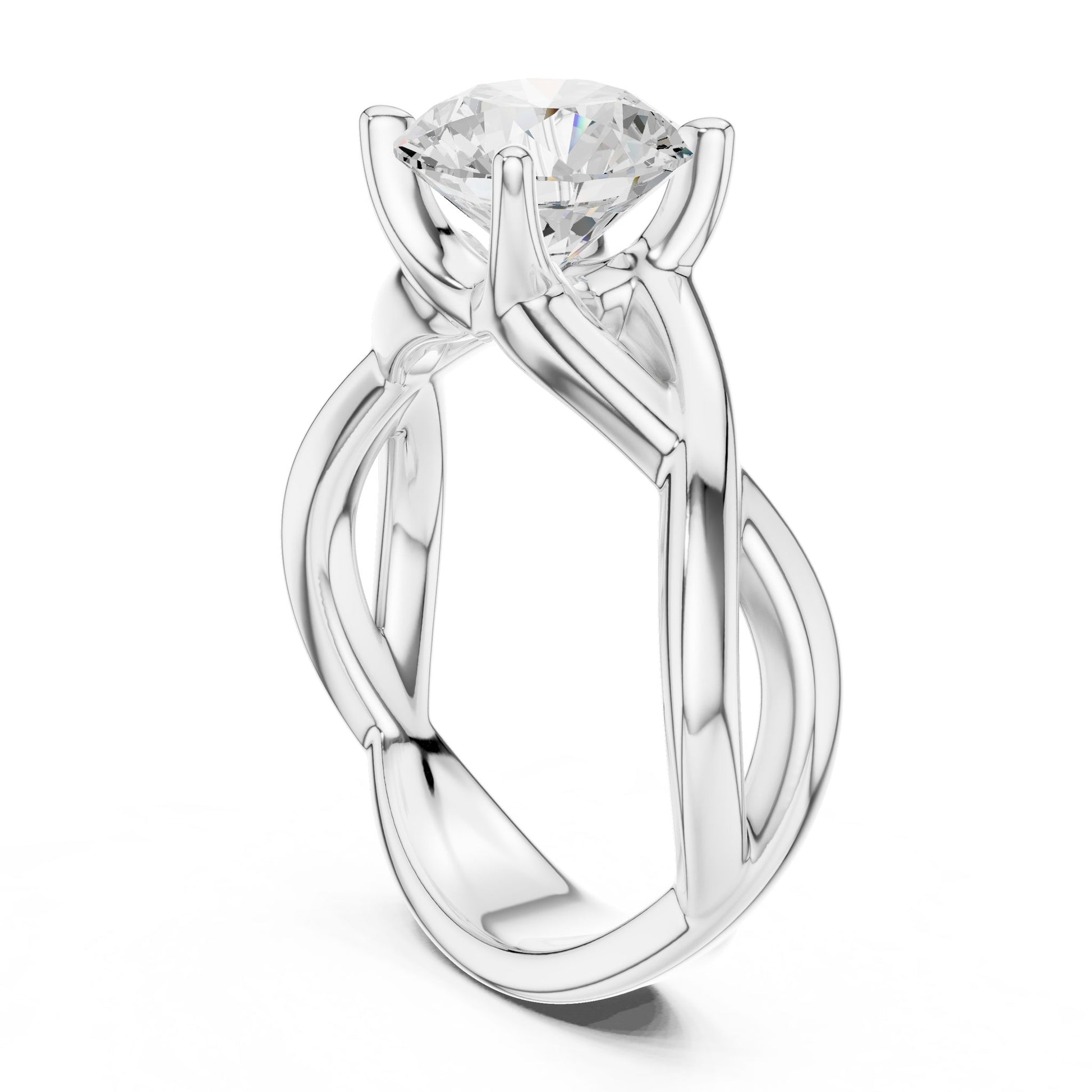 Round Lab Grown Diamond Solitaire Engagement Ring