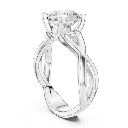 Round Lab Grown Diamond Solitaire Engagement Ring