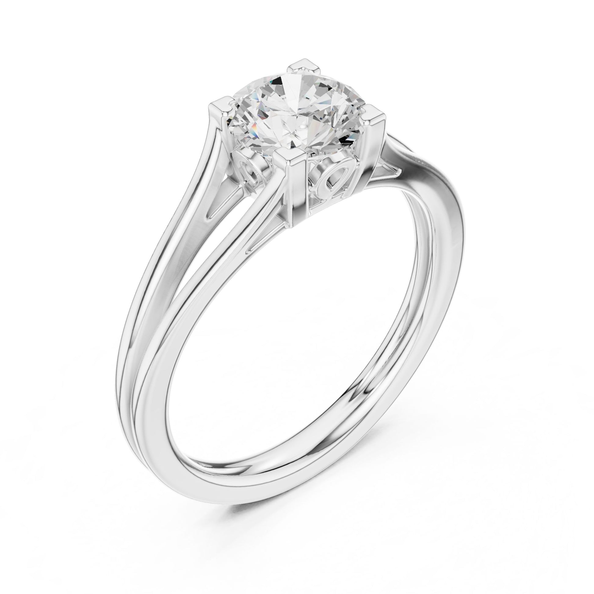 Round Lab Grown Diamond Solitaire Engagement Ring