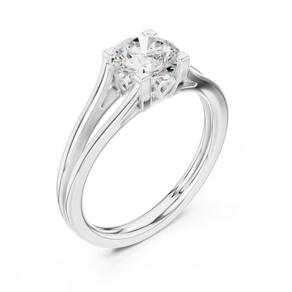 Round Lab Grown Diamond Solitaire Engagement Ring