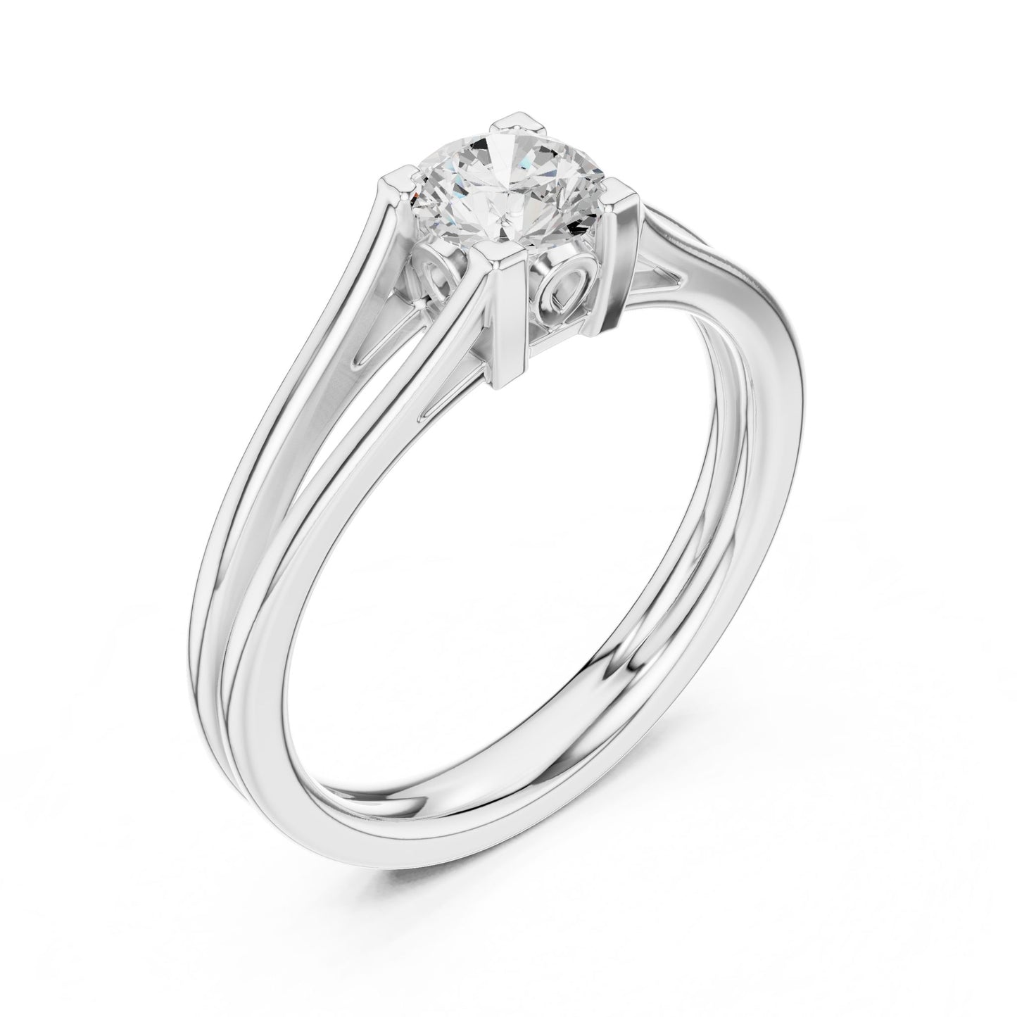 Round Lab Grown Diamond Solitaire Engagement Ring