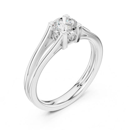 Round Lab Grown Diamond Solitaire Engagement Ring