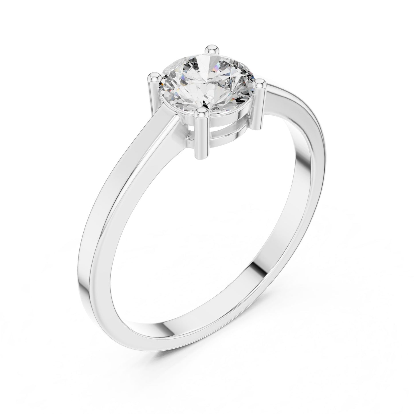 Round Lab Grown Diamond Solitaire Engagement Ring