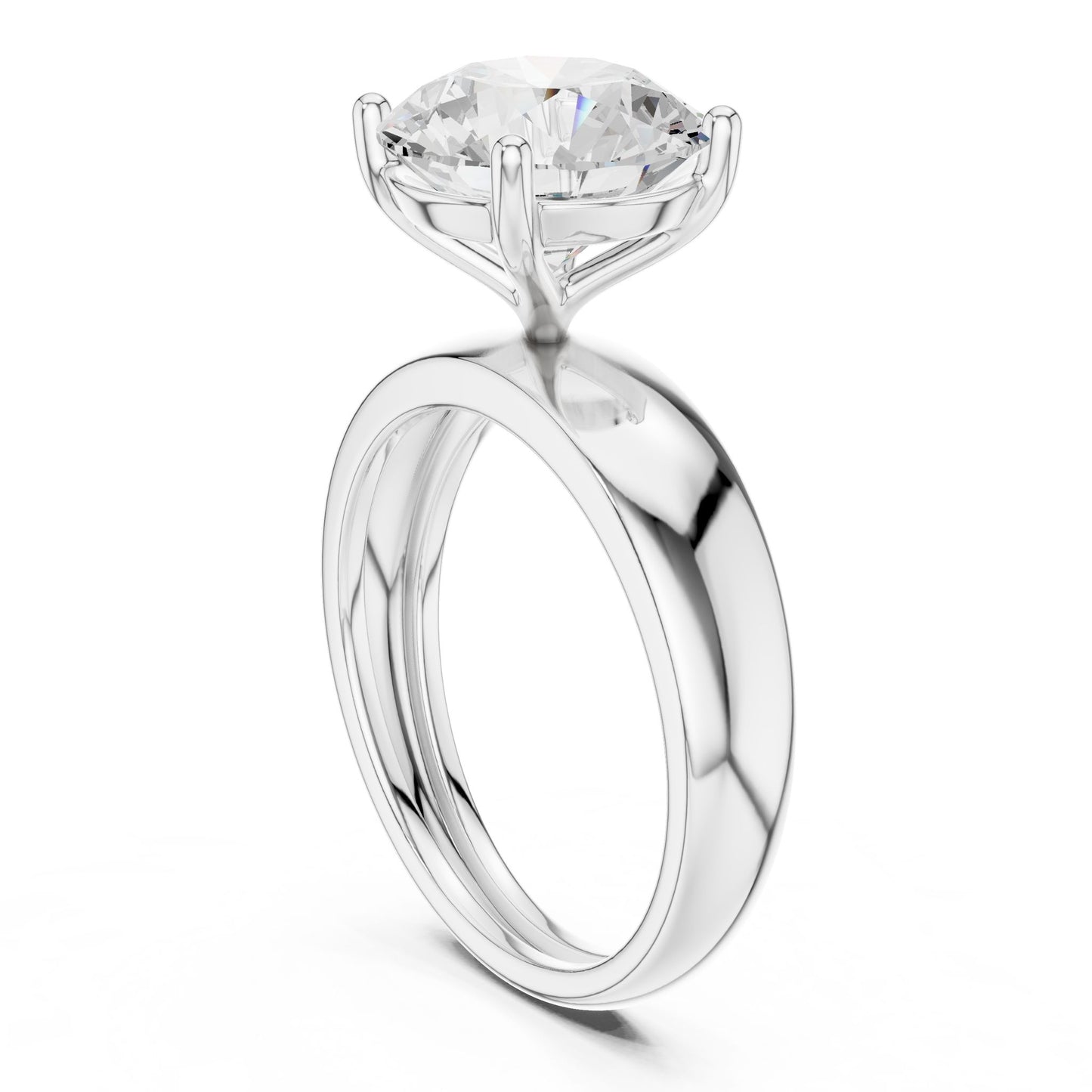 Round Lab Grown Diamond Solitaire Engagement Ring