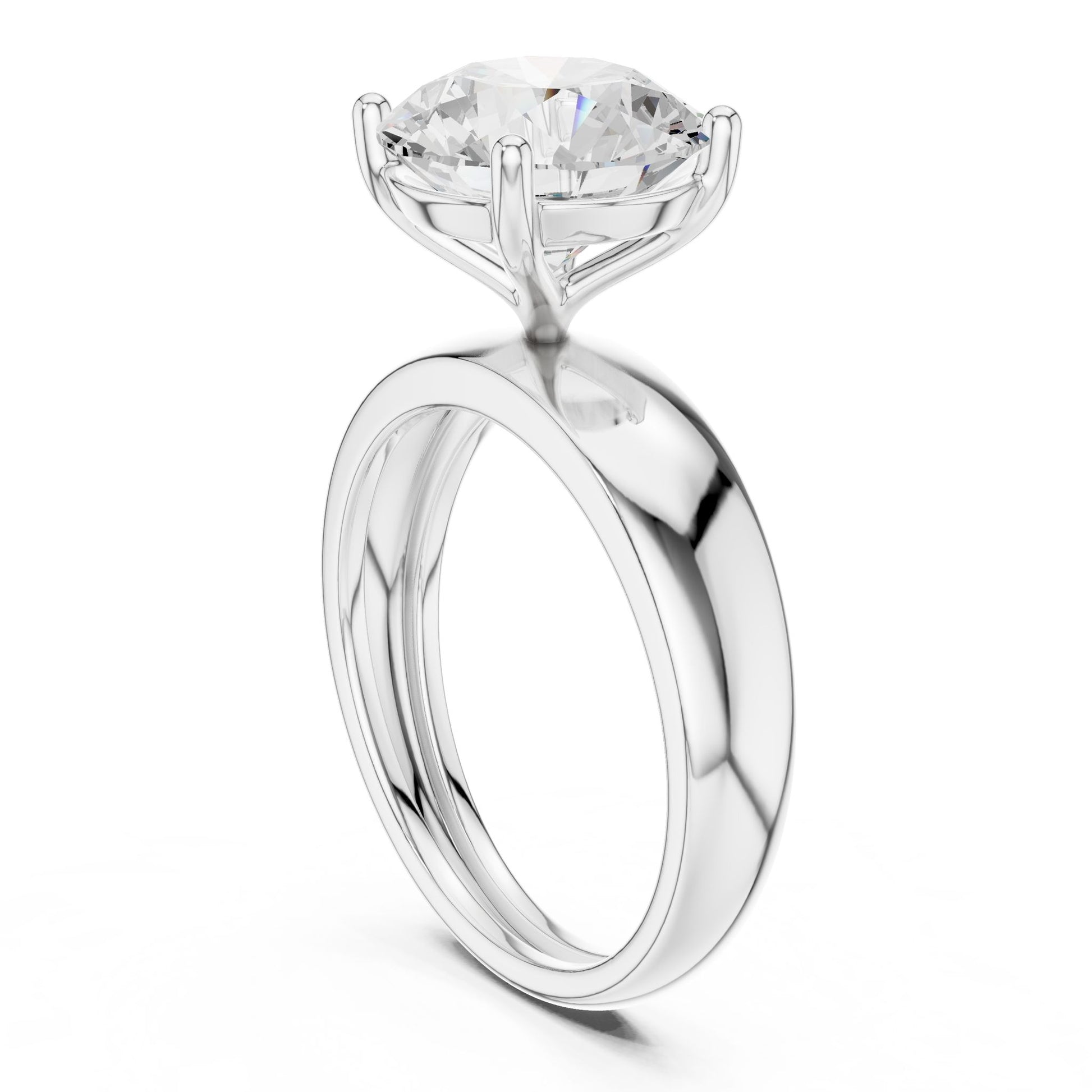 Round Lab Grown Diamond Solitaire Engagement Ring