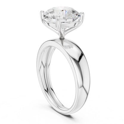Round Lab Grown Diamond Solitaire Engagement Ring