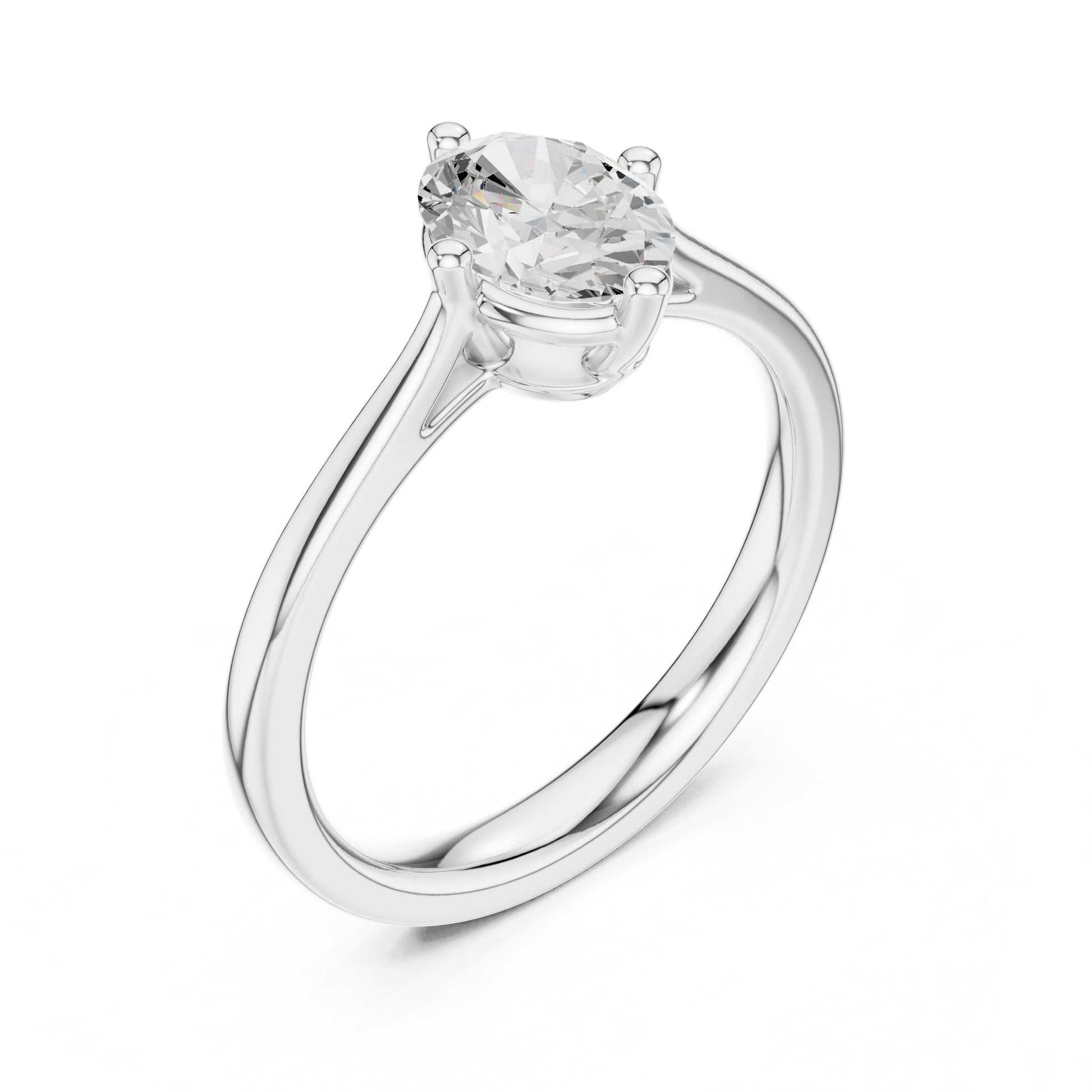 Round Lab Grown Diamond Solitaire Engagement Ring