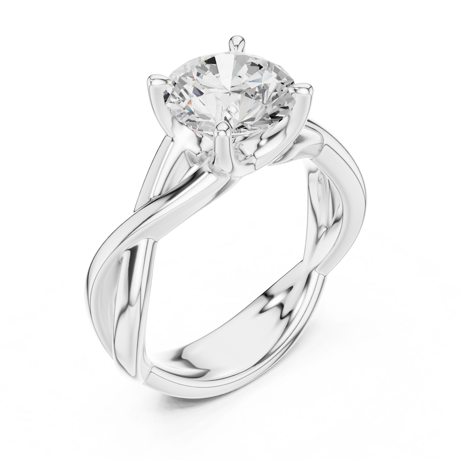 Round Lab Grown Diamond Solitaire Engagement Ring