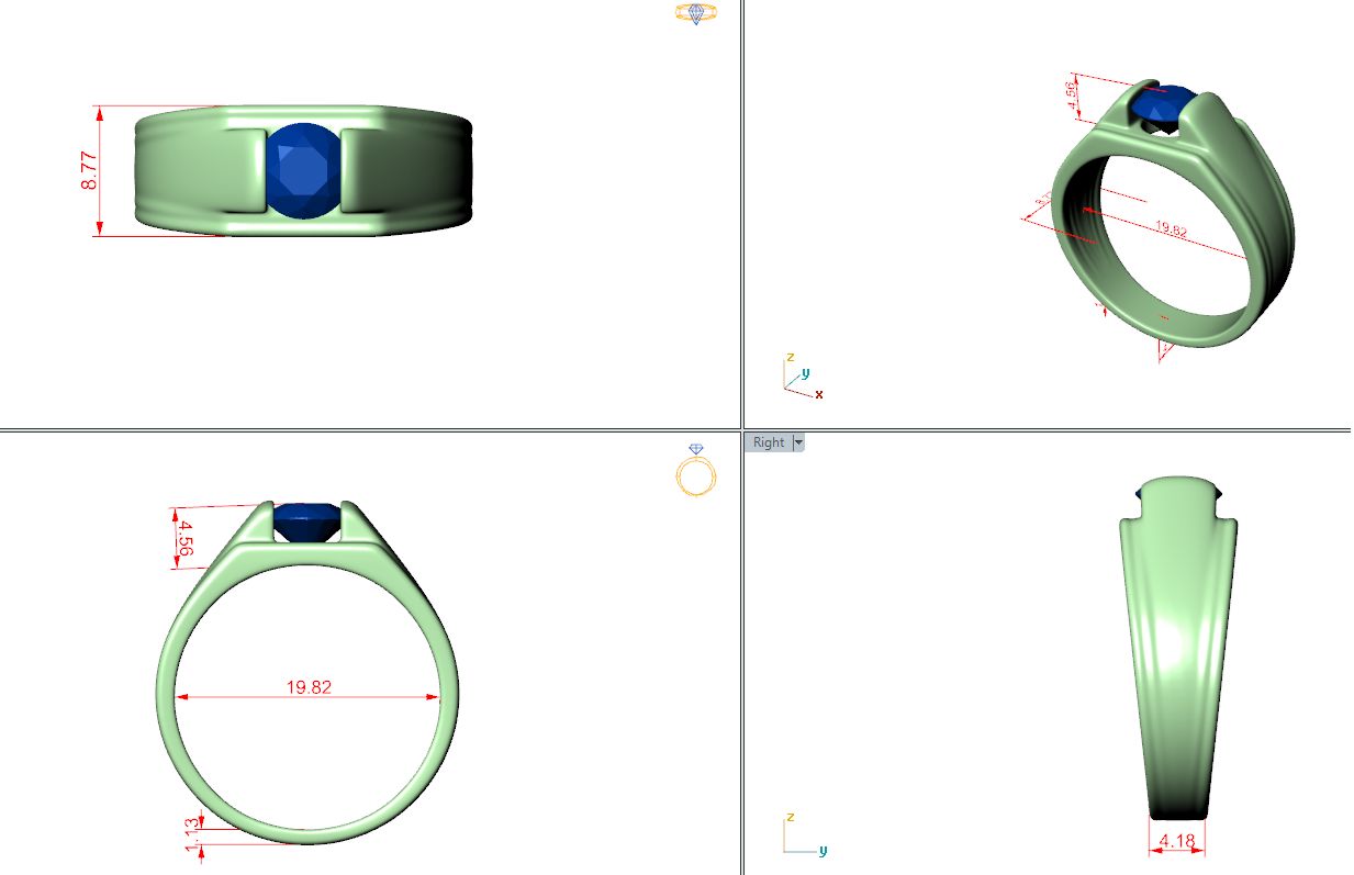 Men's Round Lab Grown Diamond Ring