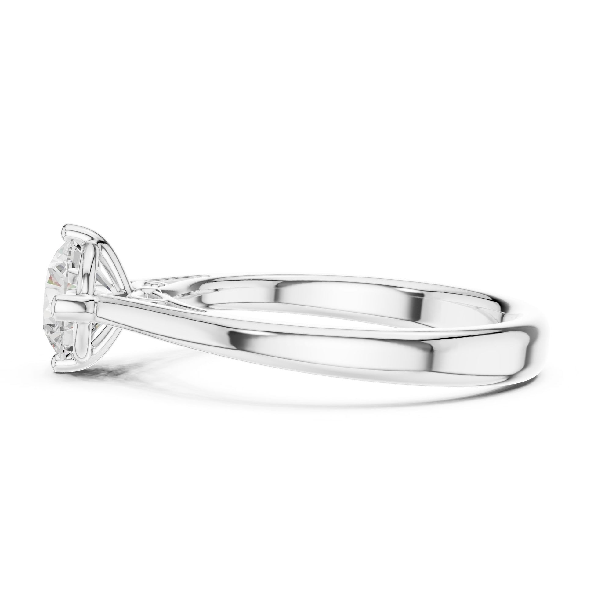 Round Lab Grown Diamond Solitaire Engagement Ring