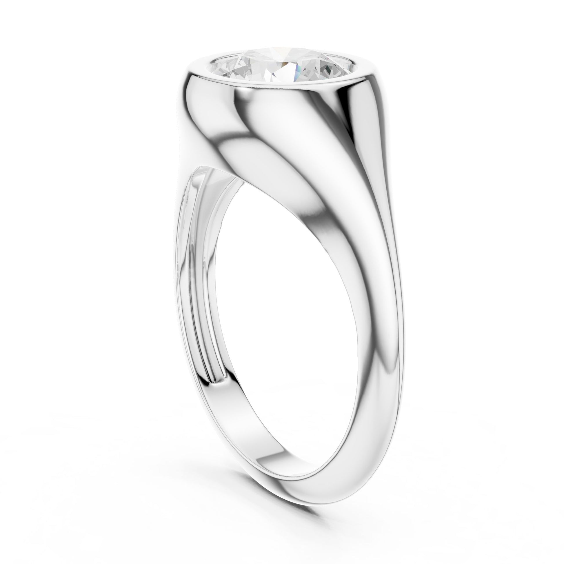 Round Lab Grown Diamond Solitaire Engagement Ring