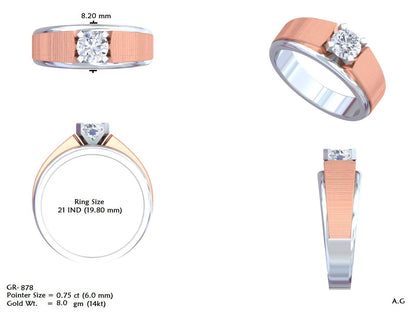 Men's Round Lab Grown Diamond Ring