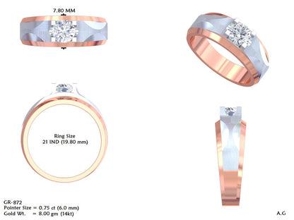 Men's Round Lab Grown Diamond Ring