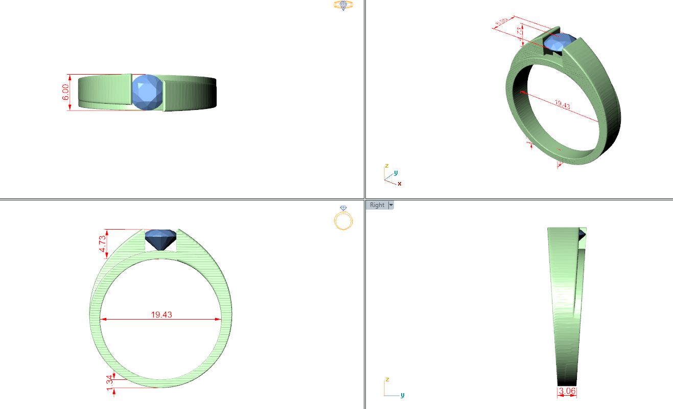 Men's Round Lab Grown Diamond Ring