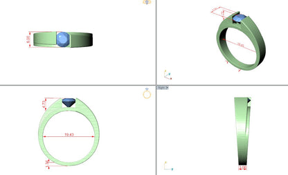 Men's Round Lab Grown Diamond Ring