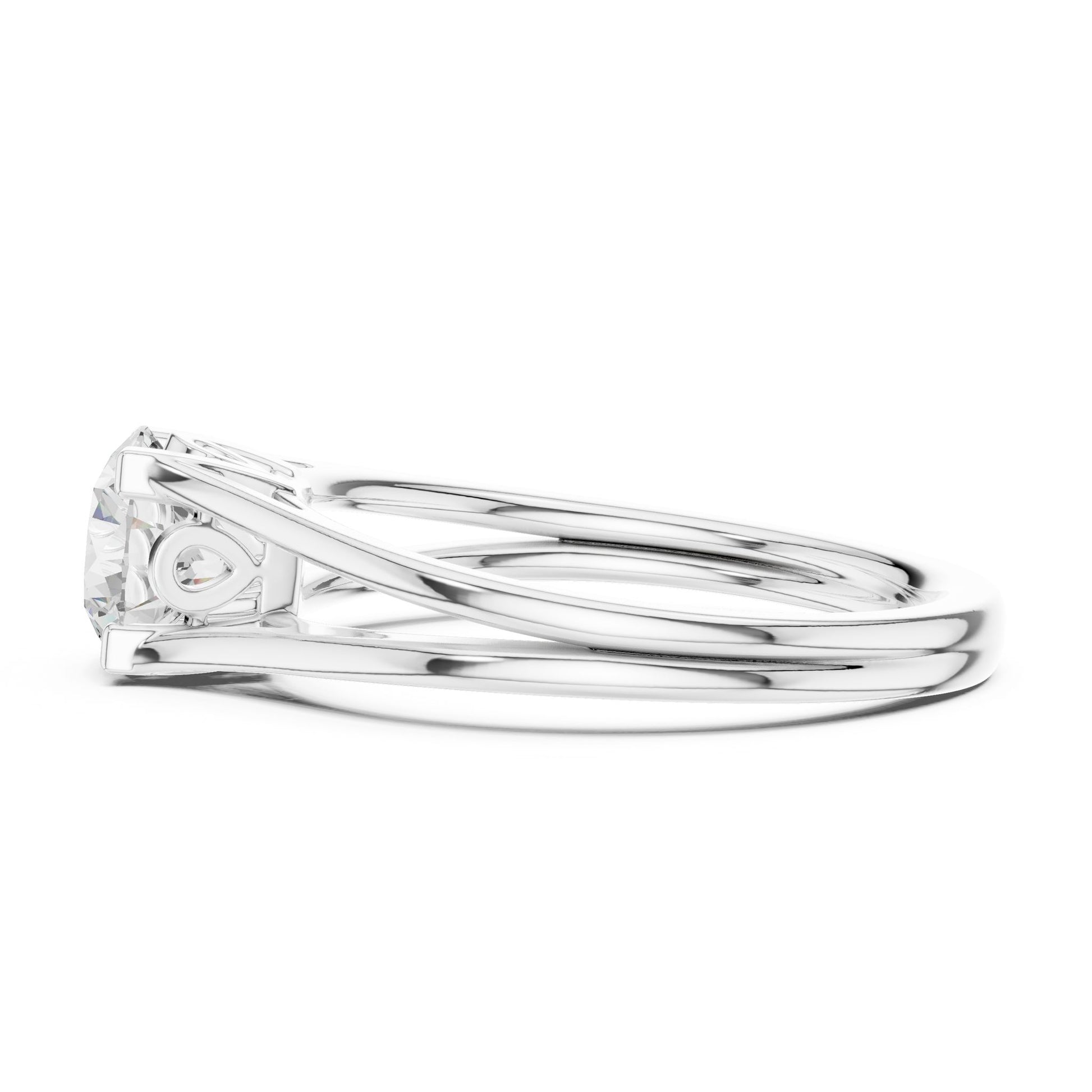 Round Lab Grown Diamond Solitaire Engagement Ring