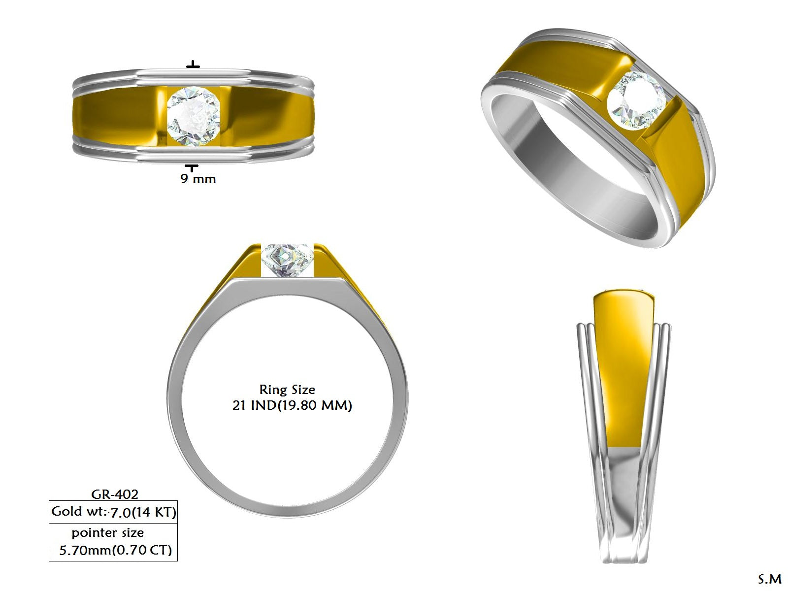 Men's Round Lab Grown Diamond Ring