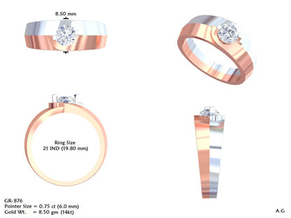 Men's Round Lab Grown Diamond Ring