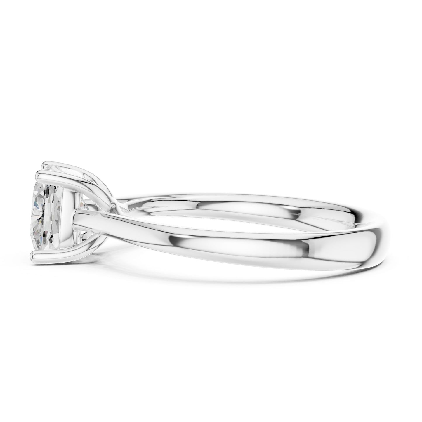 Round Lab Grown Diamond Solitaire Engagement Ring