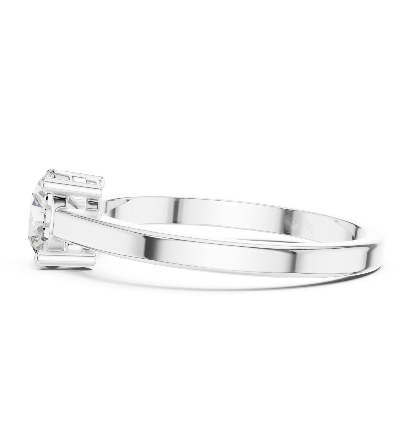 Round Lab Grown Diamond Solitaire Engagement Ring