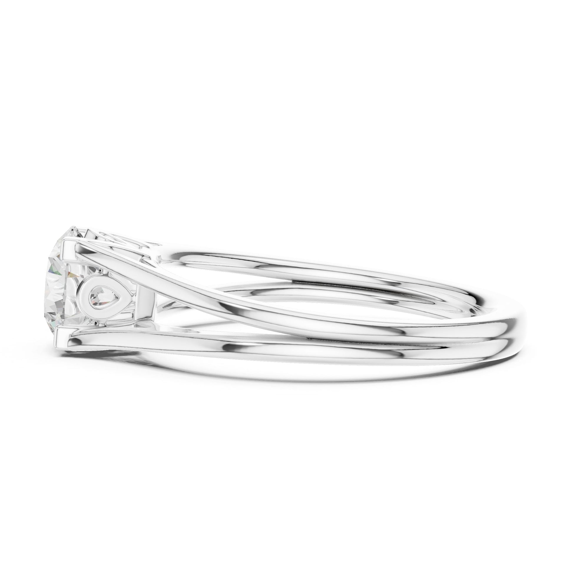Round Lab Grown Diamond Solitaire Engagement Ring