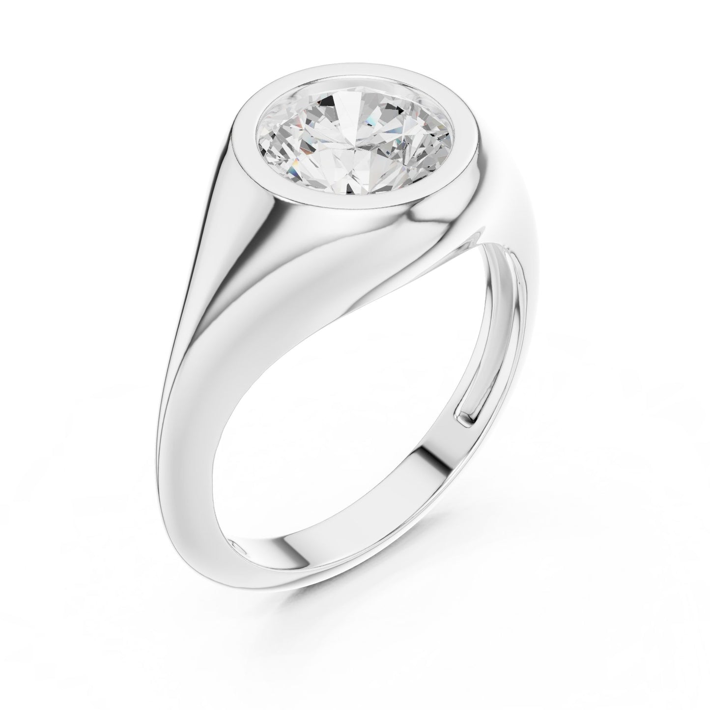 Round Lab Grown Diamond Solitaire Engagement Ring