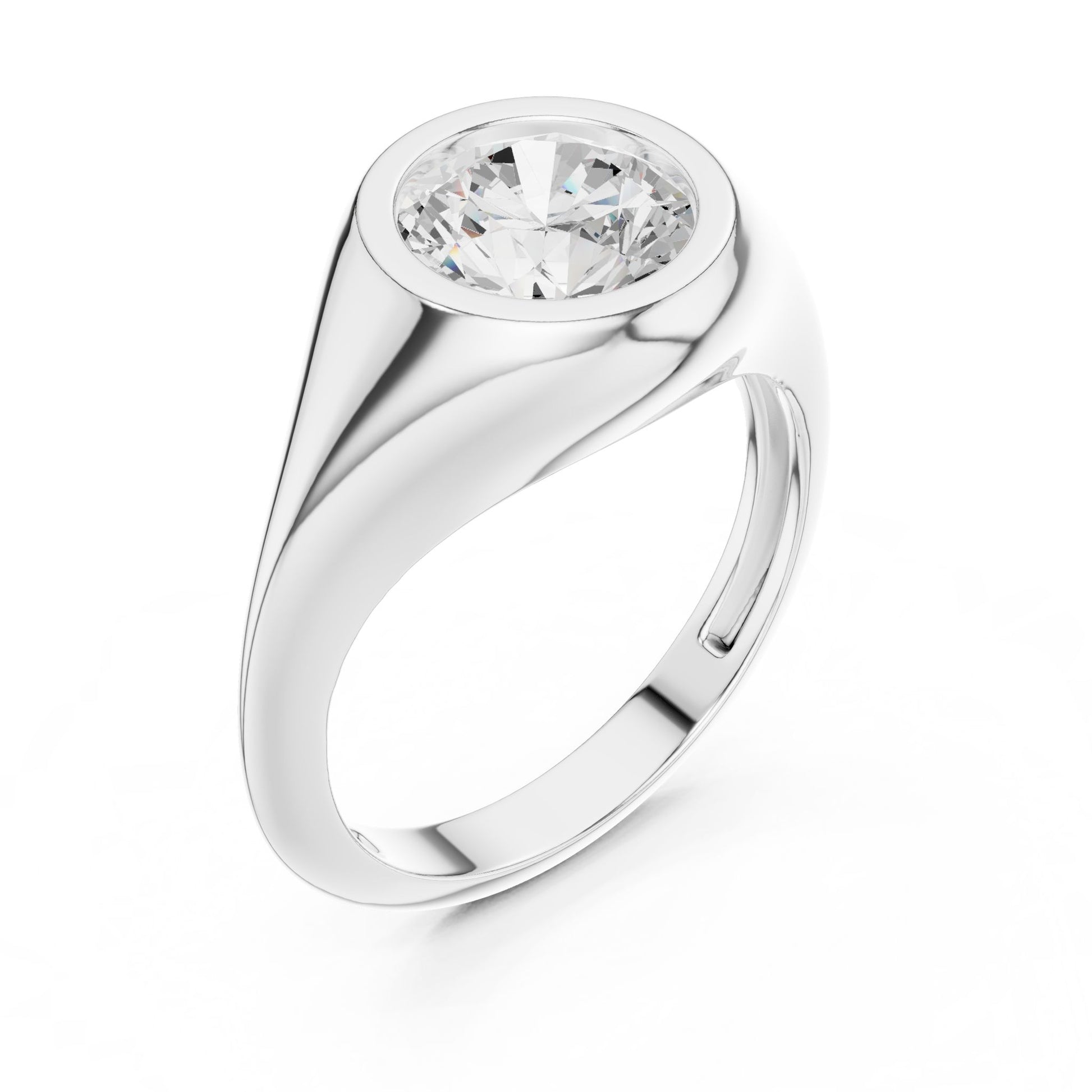 Round Lab Grown Diamond Solitaire Engagement Ring