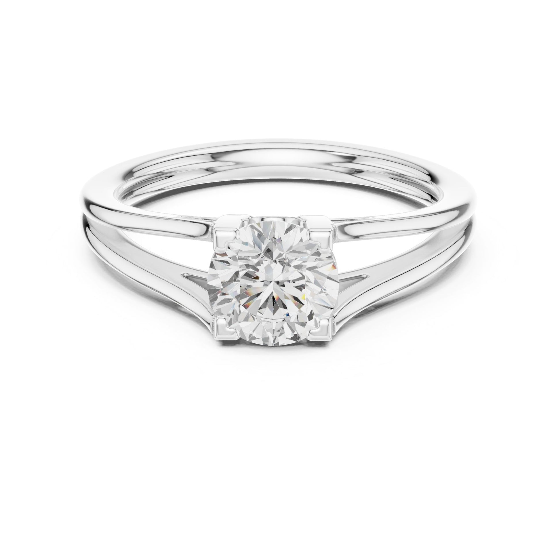Round Lab Grown Diamond Solitaire Engagement Ring