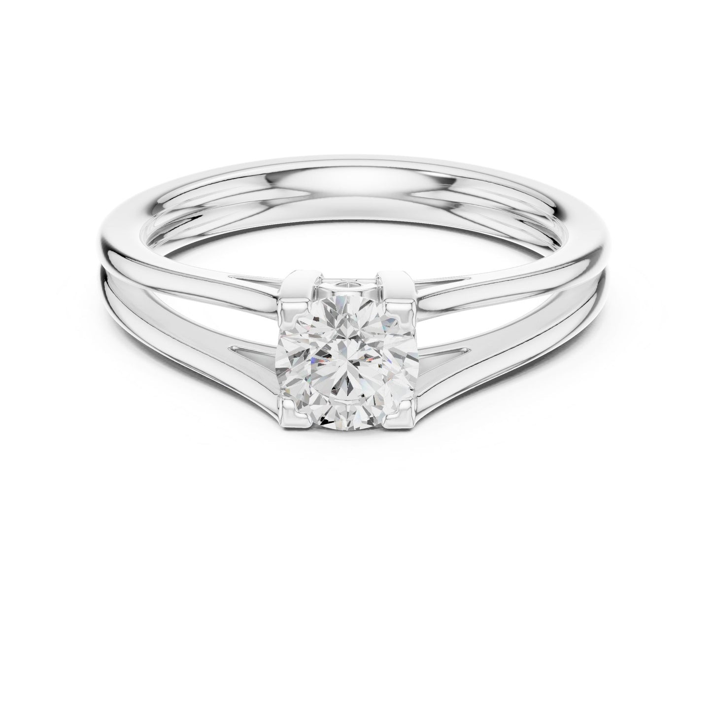 Round Lab Grown Diamond Solitaire Engagement Ring