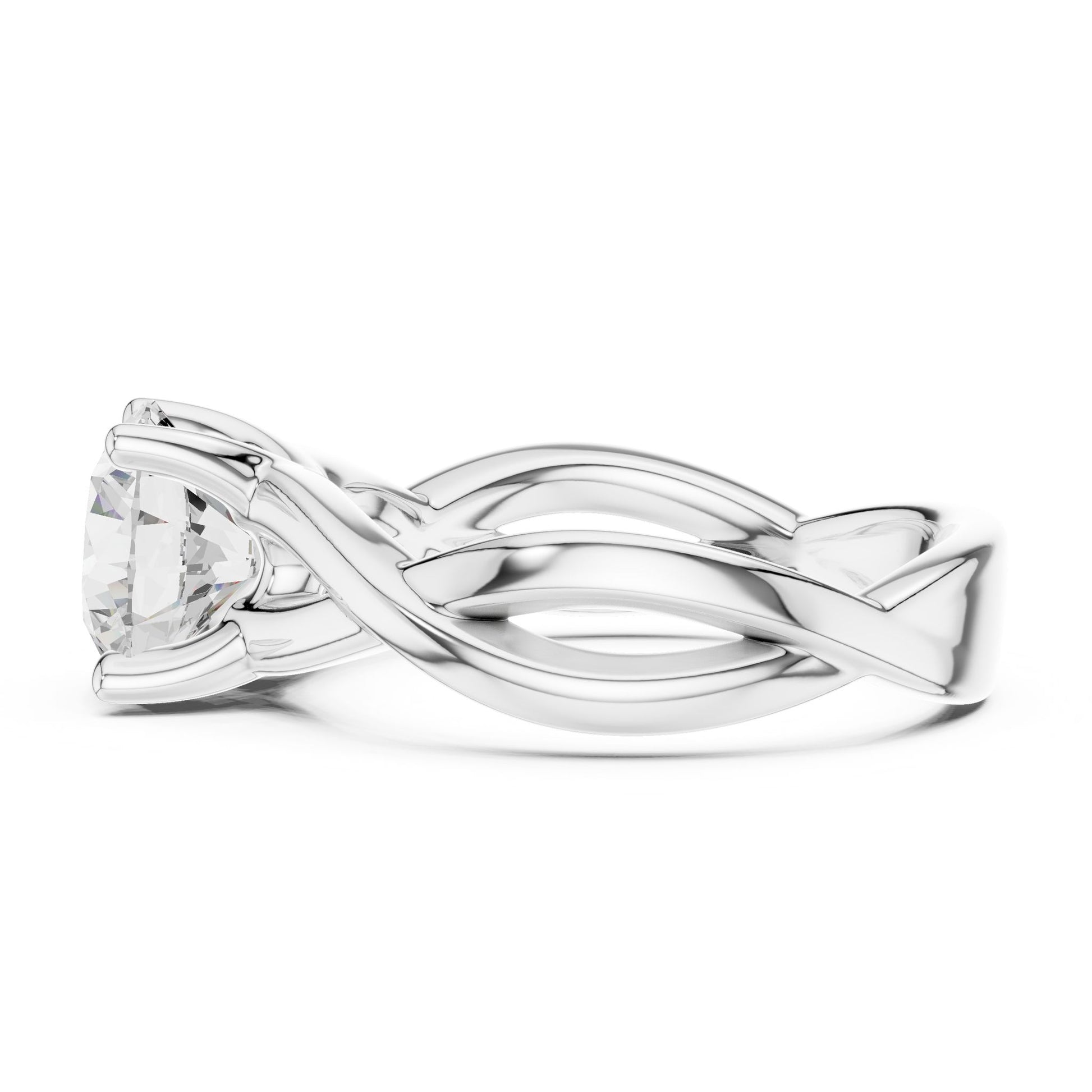 Round Lab Grown Diamond Solitaire Engagement Ring