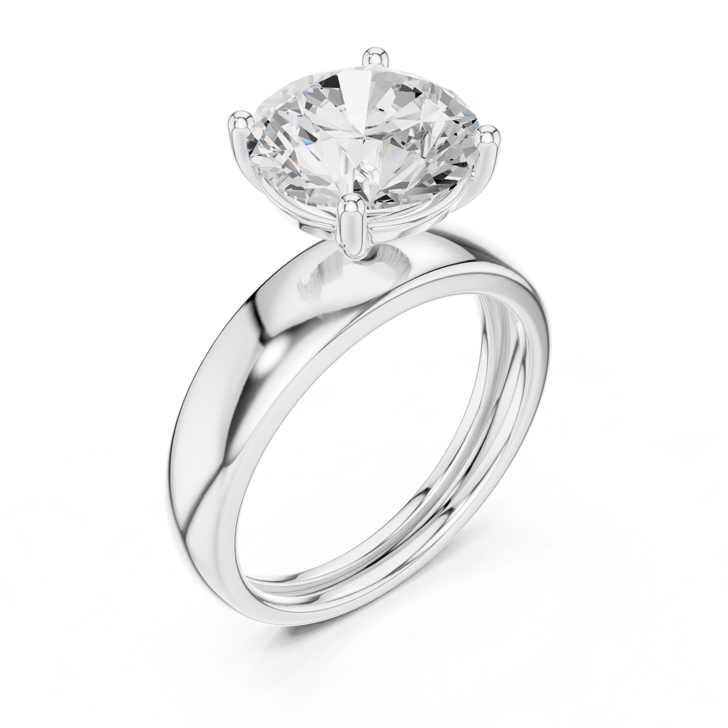 Round Lab Grown Diamond Solitaire Engagement Ring