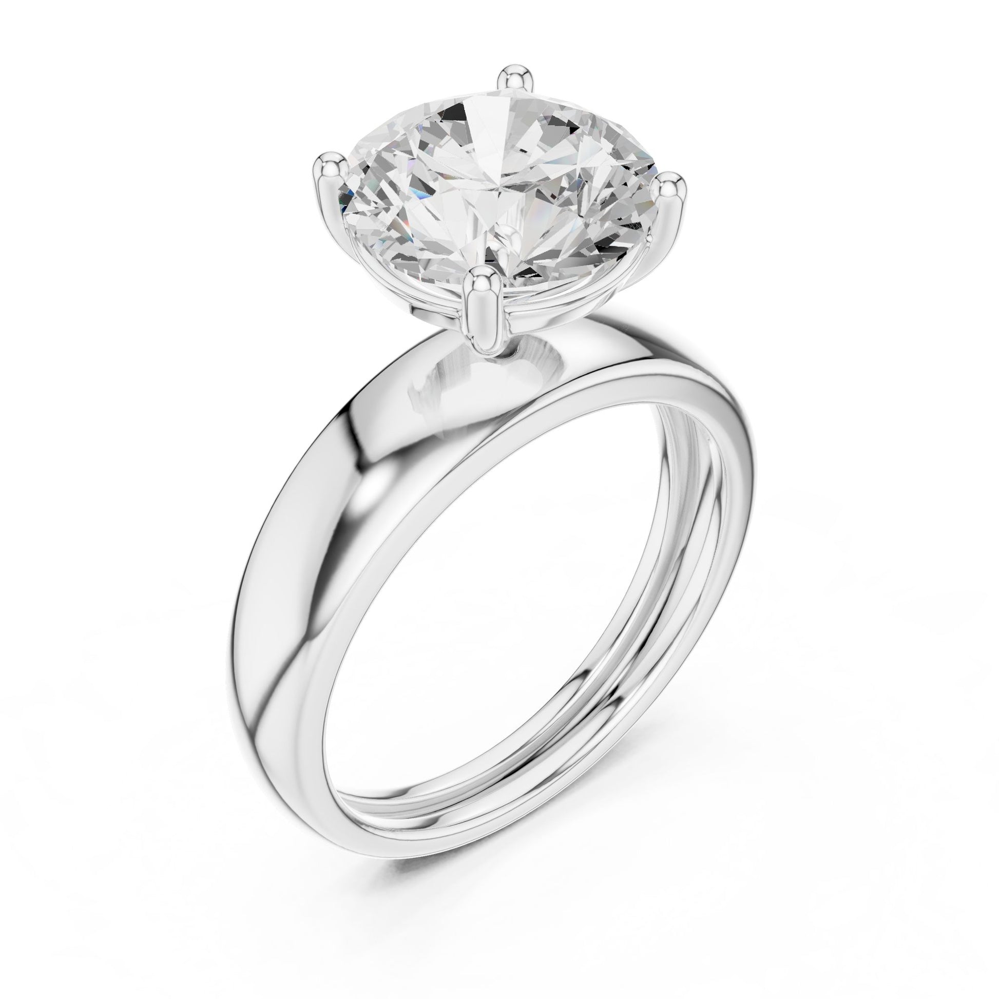 Round Lab Grown Diamond Solitaire Engagement Ring