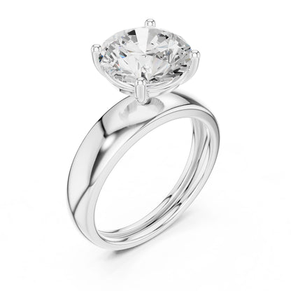 Round Lab Grown Diamond Solitaire Engagement Ring