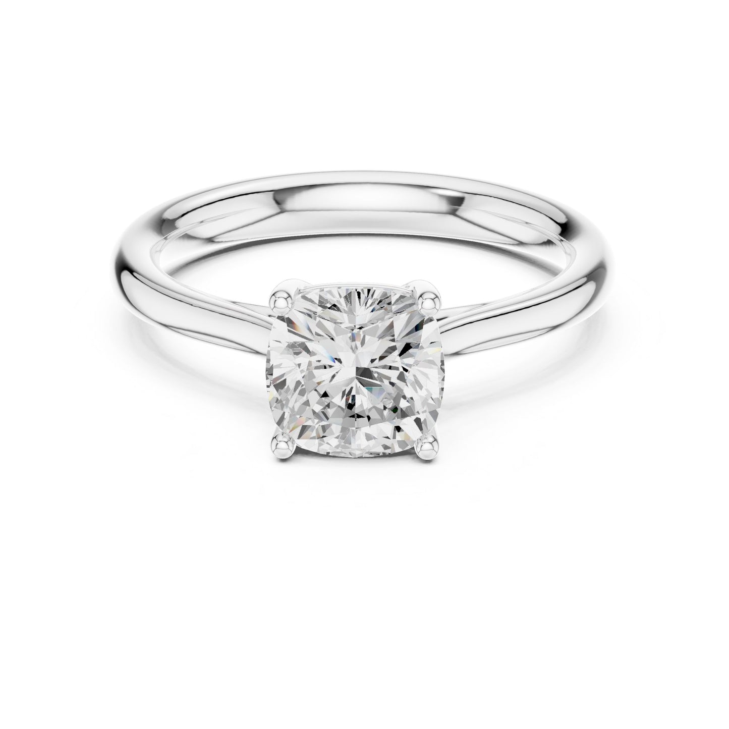 Round Lab Grown Diamond Solitaire Engagement Ring