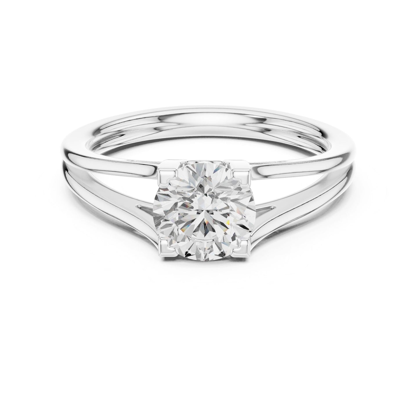 Round Lab Grown Diamond Solitaire Engagement Ring