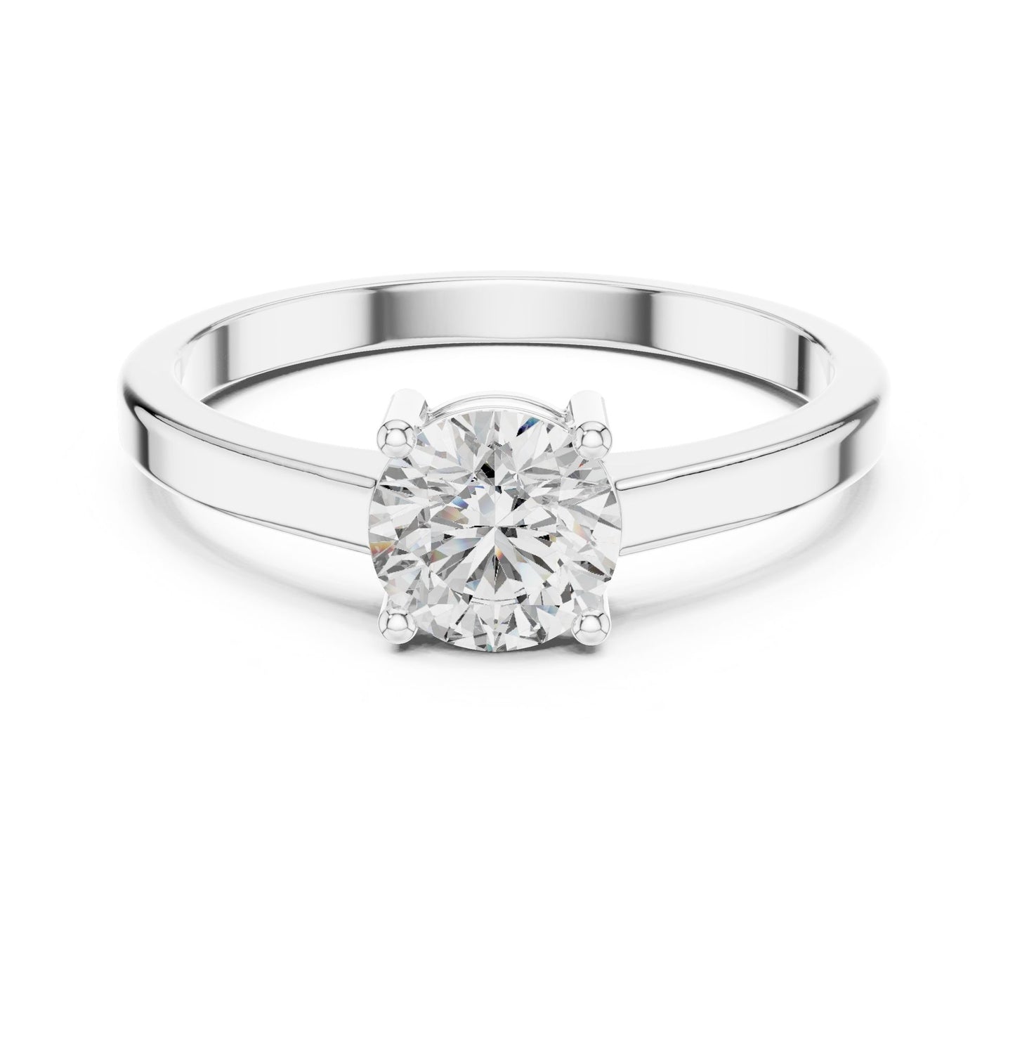 Round Lab Grown Diamond Solitaire Engagement Ring