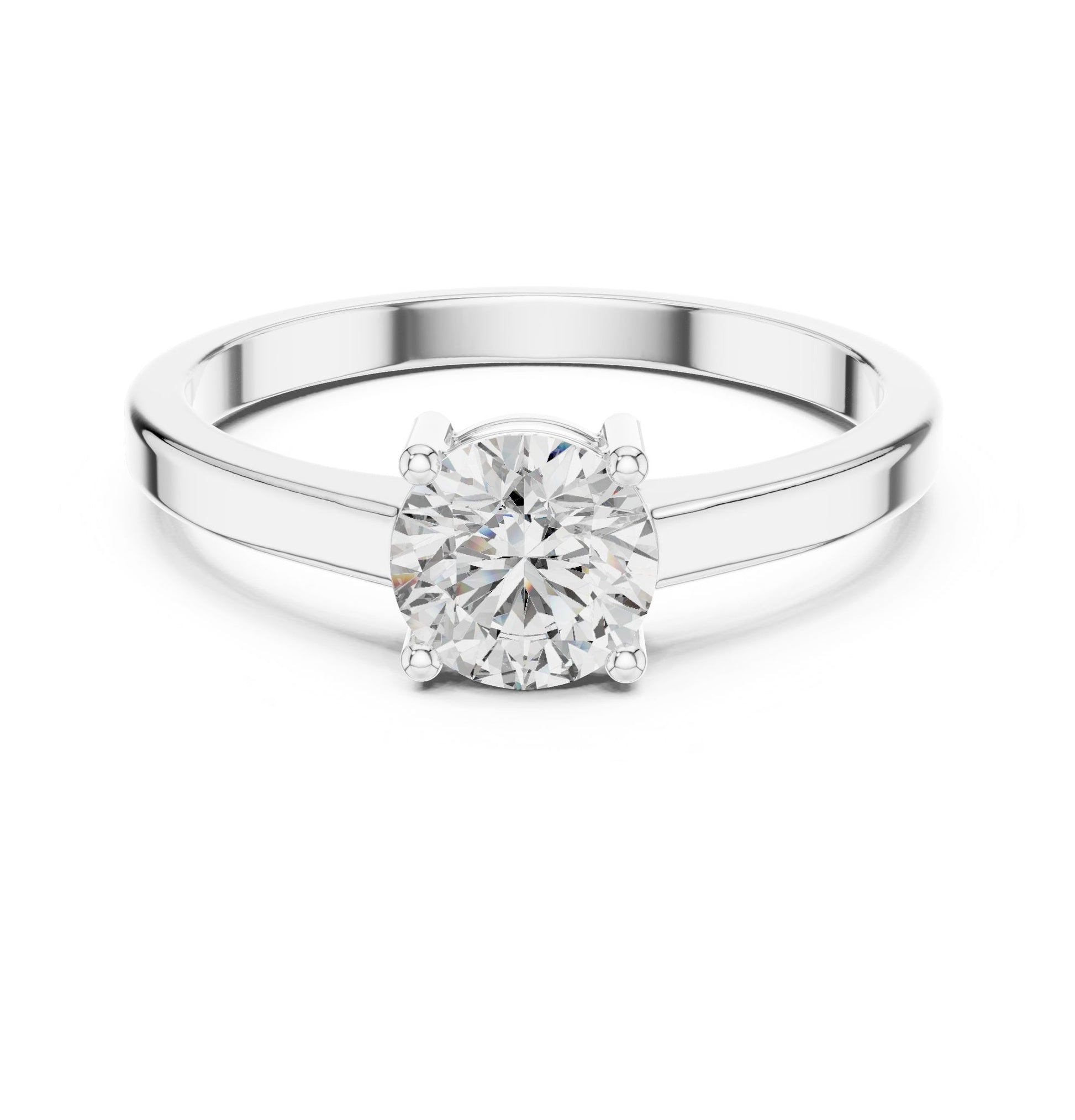 Round Lab Grown Diamond Solitaire Engagement Ring