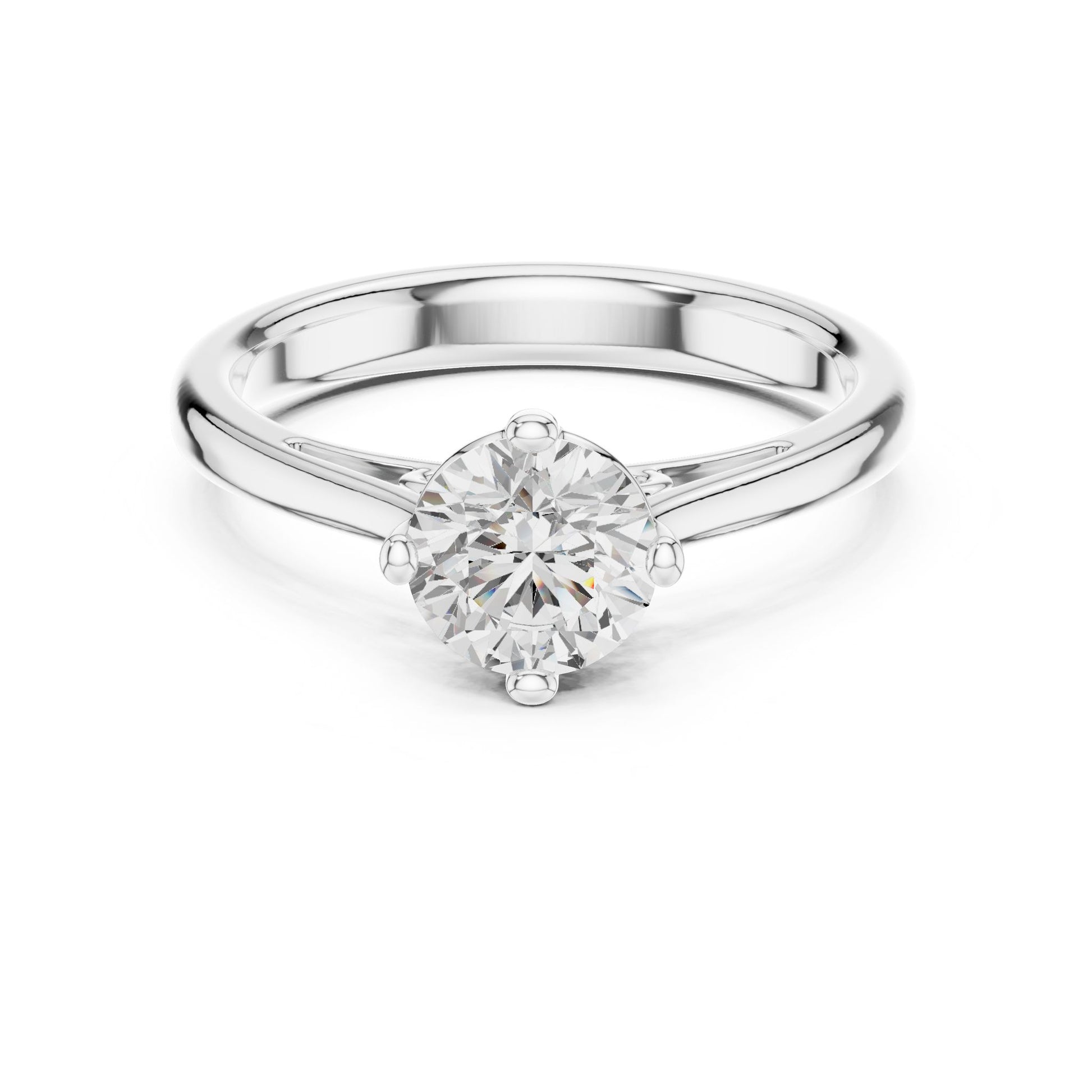 Round Lab Grown Diamond Solitaire Engagement Ring